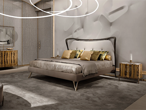 CRONO - Ash double bed with tufted headboard with upholstered headboard _ Bellotti Ezio